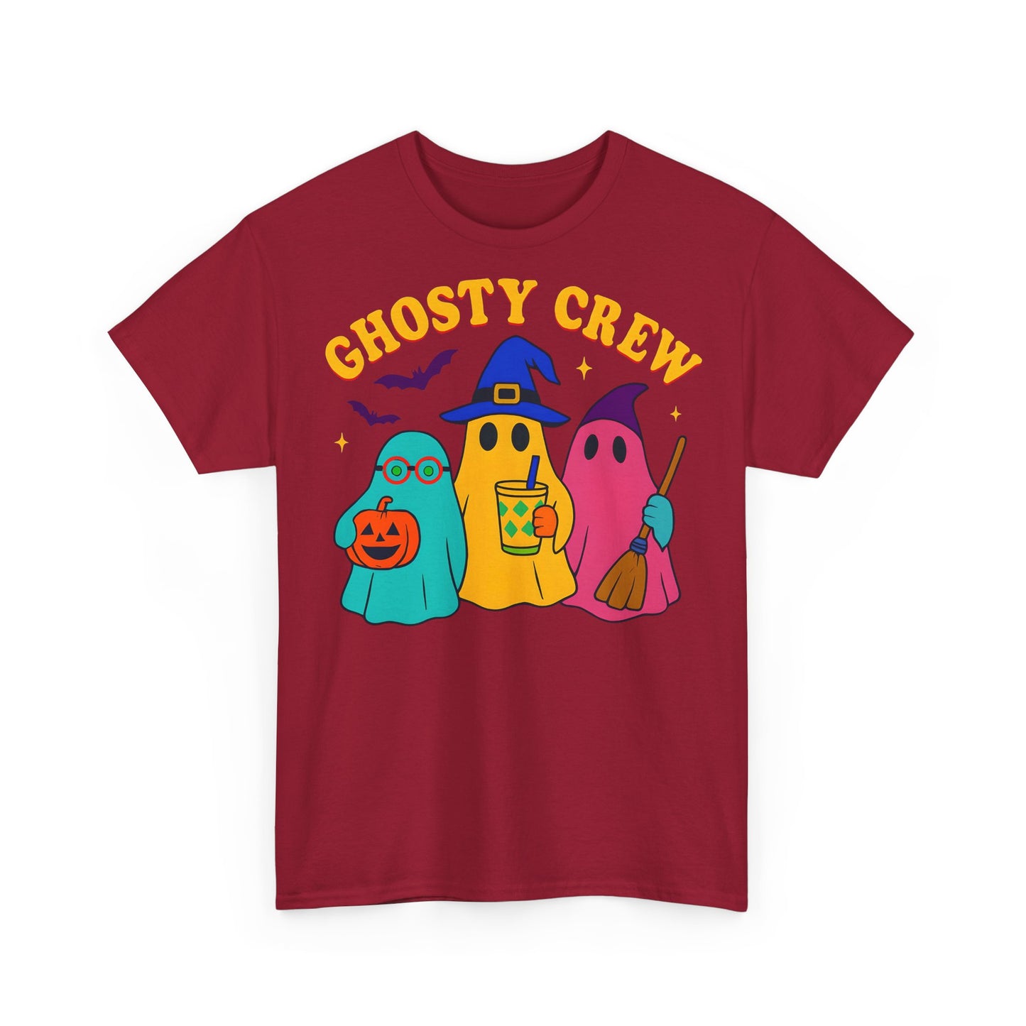 Ghostly Crew Tee, This tee is ideal for individuals who love to share in the holiday spirit, making it a wonderful gift for friends, family, or even yourself.