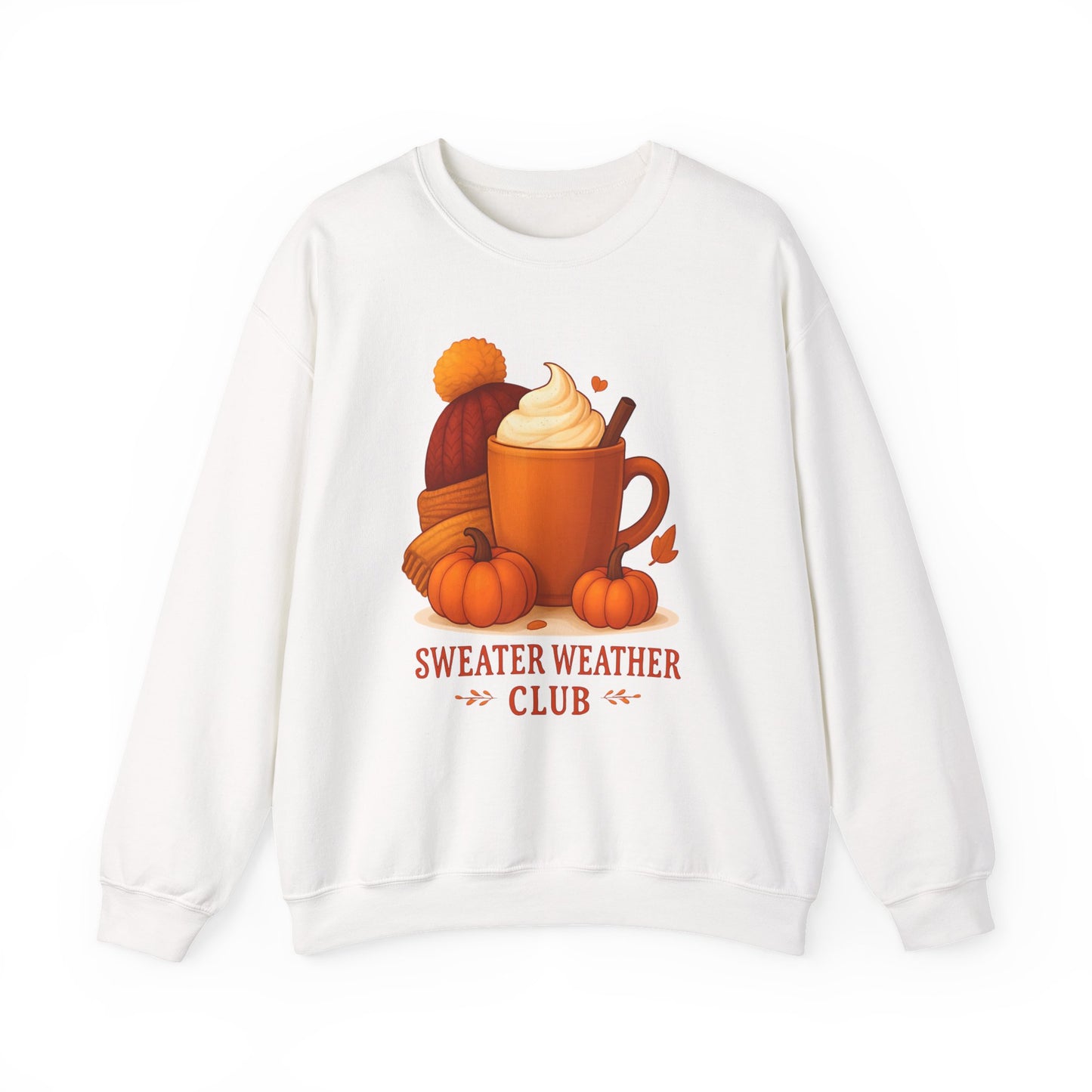 Sweater Weather Autumn Sweatshirt, This autumnal jumper captures the essence of crisp days with its inviting softness, perfect for sipping on a pumpkin spice latte.