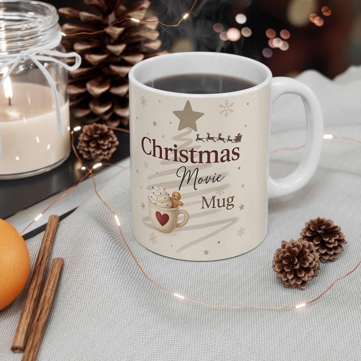 Christmas Movie Mug,Perfect for those cherished movie nights, this movie mug transforms every sip into a heartwarming experience.