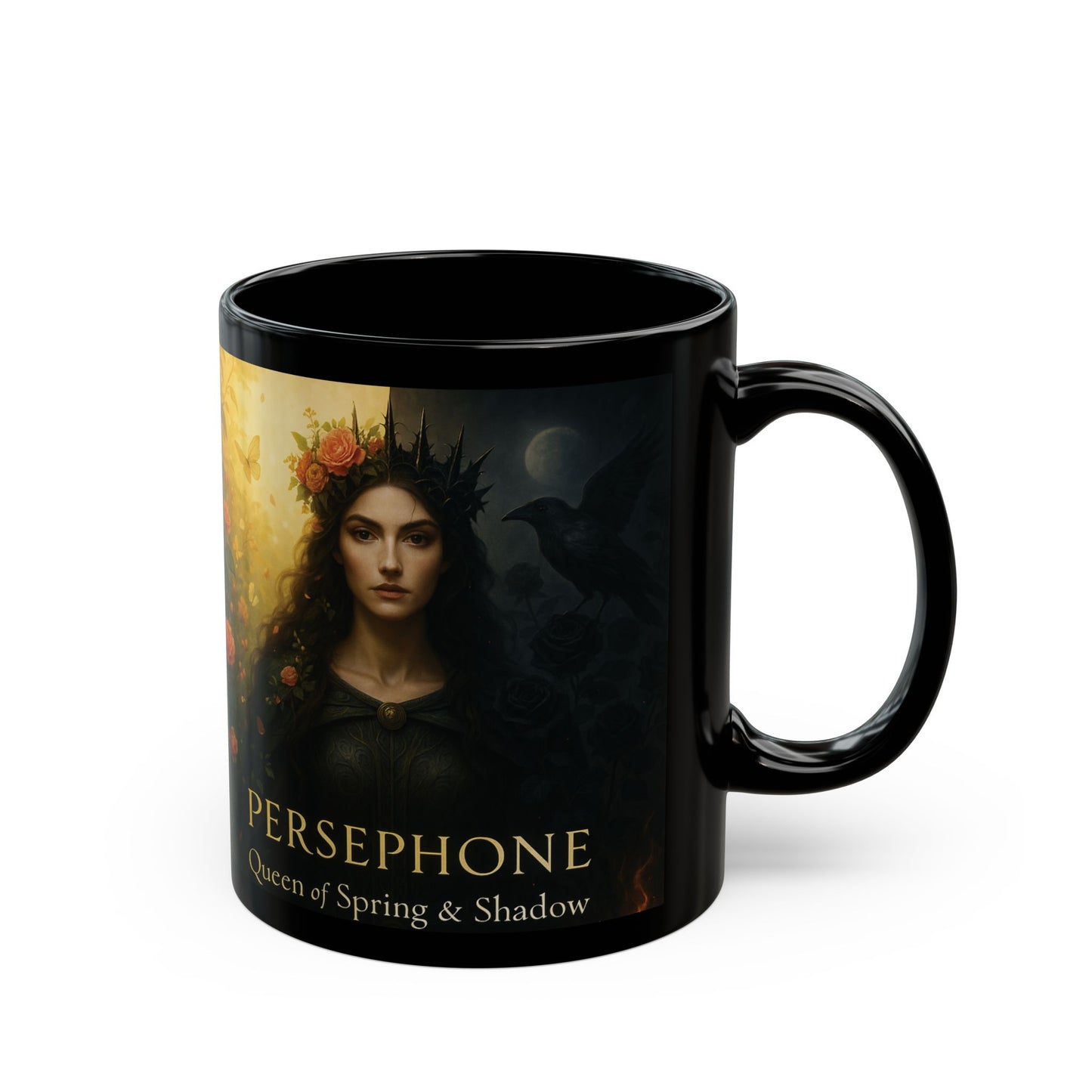 Goddess Persephone Mug, perfect for those who cherish the stories of Greek gods, adding a magical touch to your morning ritual. Let this witchy mug be your daily reminder of Persephone’s elegance and strength.,witchy stuff,witch gift