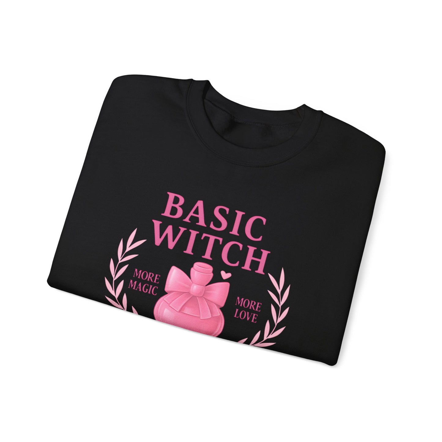 Basic Witch Potions Club Sweatshirt, This witchy sweatshirt exudes autumnal charm with its soft fabric that’s perfect for sweater weather, and features a whimsical potion bottle design reminiscent of a witches brew.