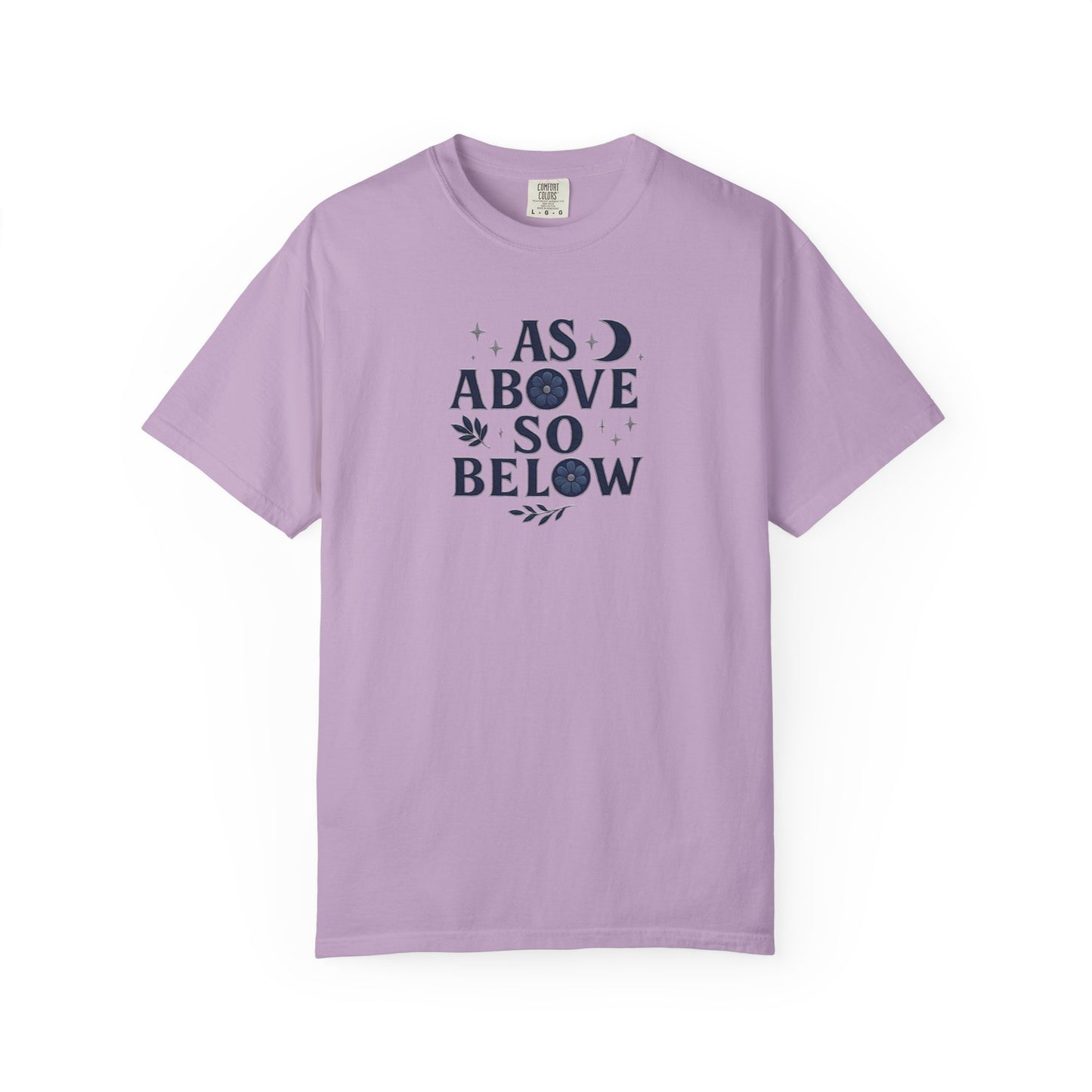 As Above So Below T-shirt, a harmonious blend of mystical charm and celestial vibes. Crafted for those who appreciate pagan clothing and witchy aesthetics.