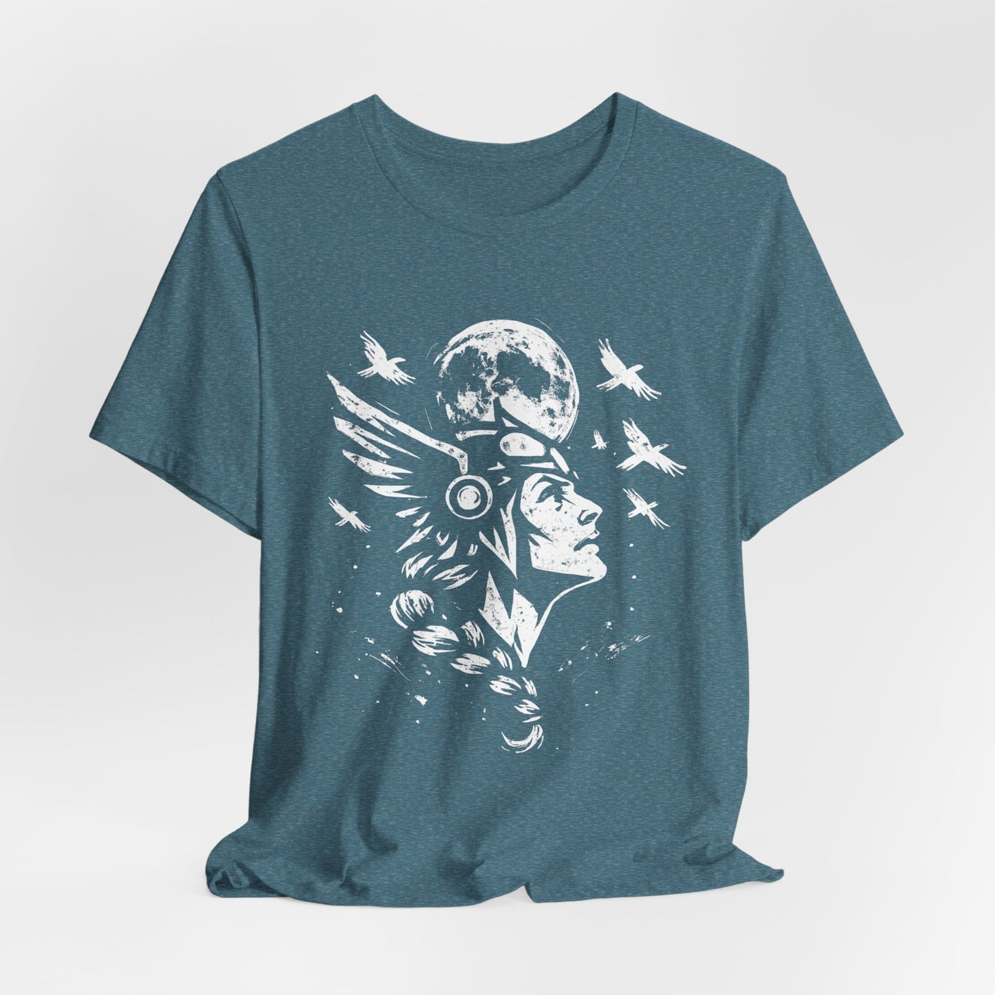 Valkyrie Norse Pagan T-Shirt, is a tribute to the powerful legends of old. Embrace the spirit of the Valkyrie with this striking design that merges the mystique of norse mythology with the rugged appeal of viking apparel.