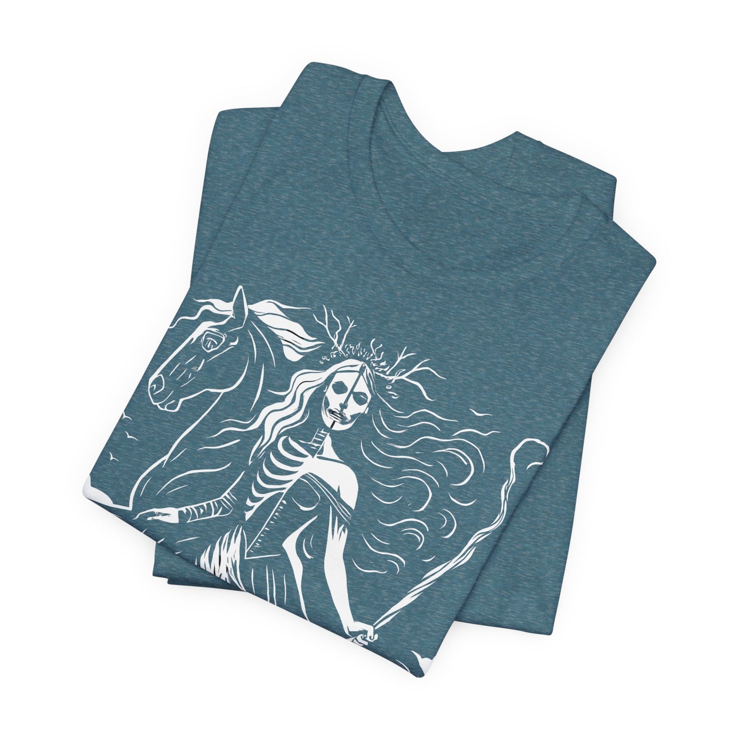 Pagan Goddess Hel Viking T-shirt, This piece of Viking apparel is more than just a shirt; it's a tribute to the enigmatic goddess of death.