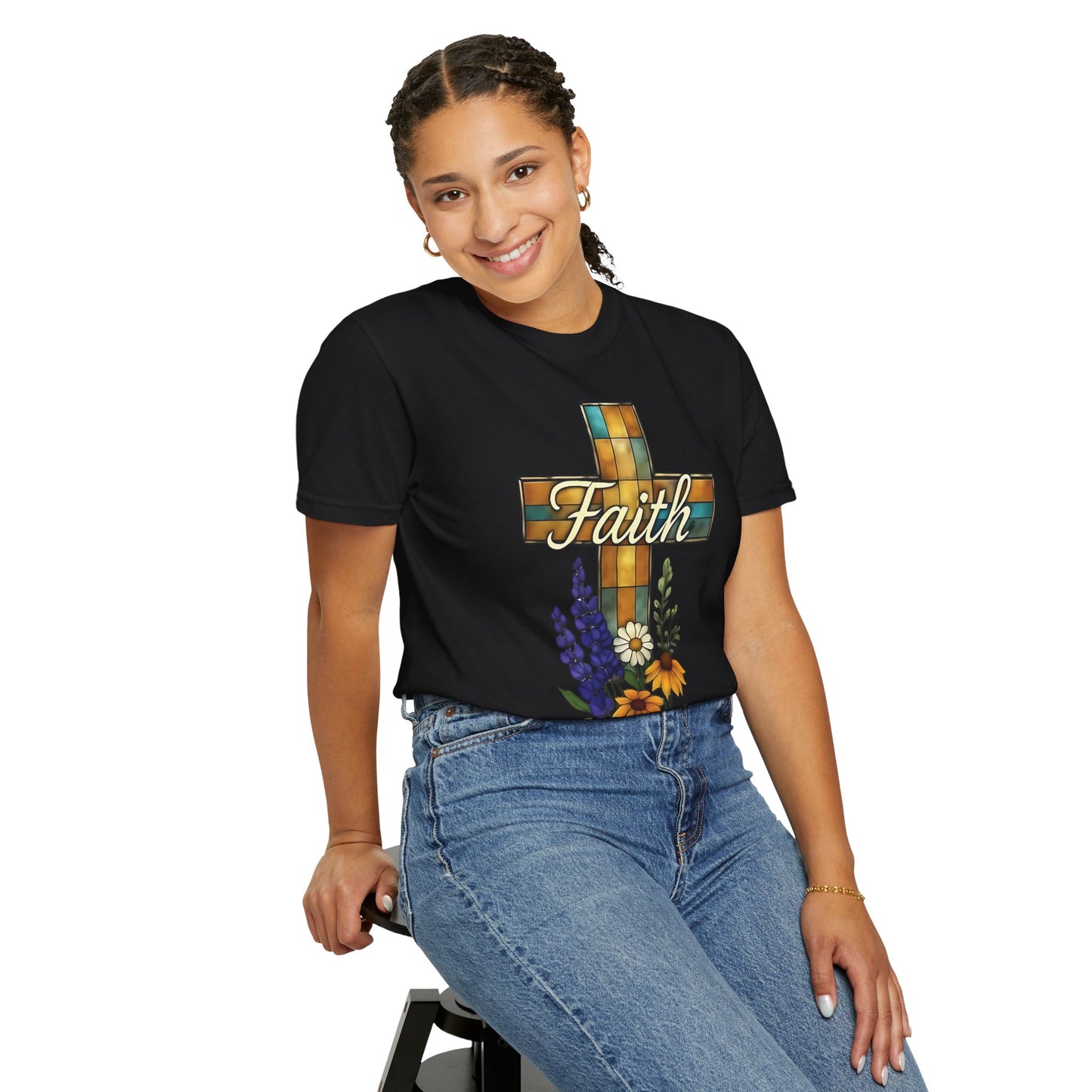 Christianity Faith Cross Comfort Colors T-shirt, Christianity gift or elevating your own collection of Christian merch, this shirt is a testament to the belief that God is good.