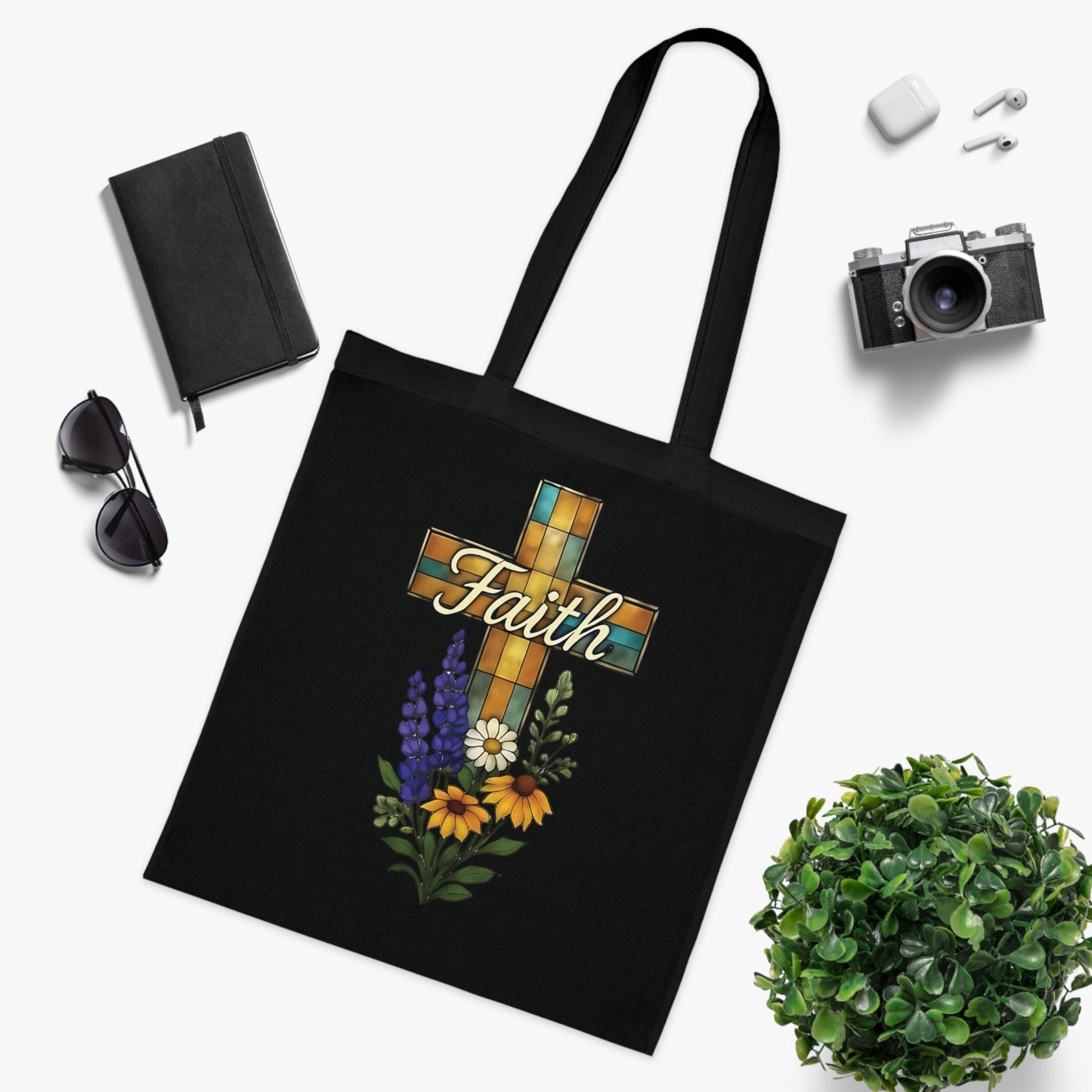 Christianity Faith Tote Bag, this Religious Tote bag carries the beauty of religious faith to every bible study and church gathering, or the perfect gift idea.
