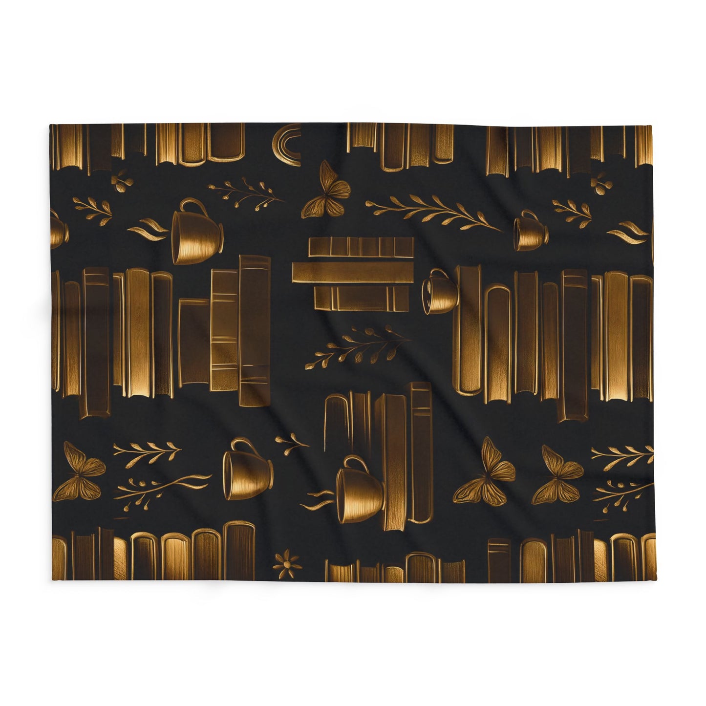 Cozy Bookshelf Fleece Blanket Perfect for Book Lovers, The soft texture invites you to snuggle up on chilly evenings, making it an ideal companion for reading or watching your favorite movies.