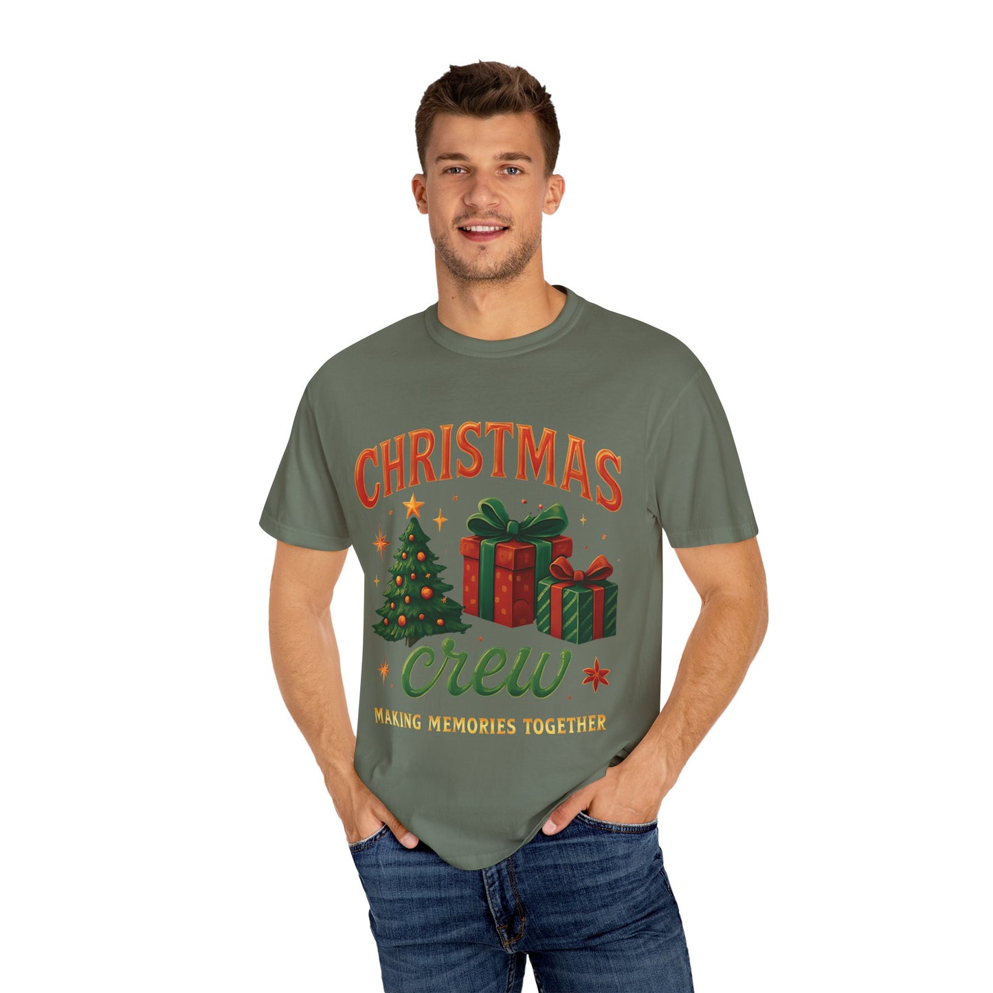Comfort Colors Christmas Crew T-shirt, Step into the magic of Christmas 2025 with the Comfort Colours Christmas Crew Tee.