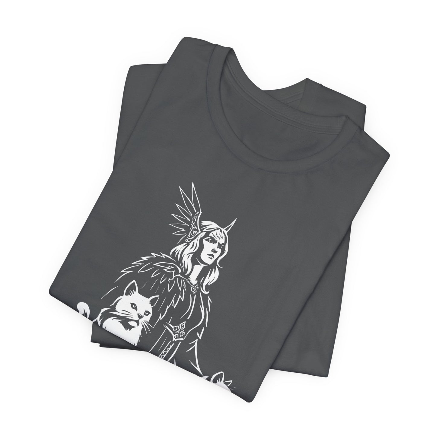 Freyja Viking Goddess T-Shirt, This captivating viking tee encapsulates the essence of Freya—the viking goddess renowned for her formidable power and grace.
