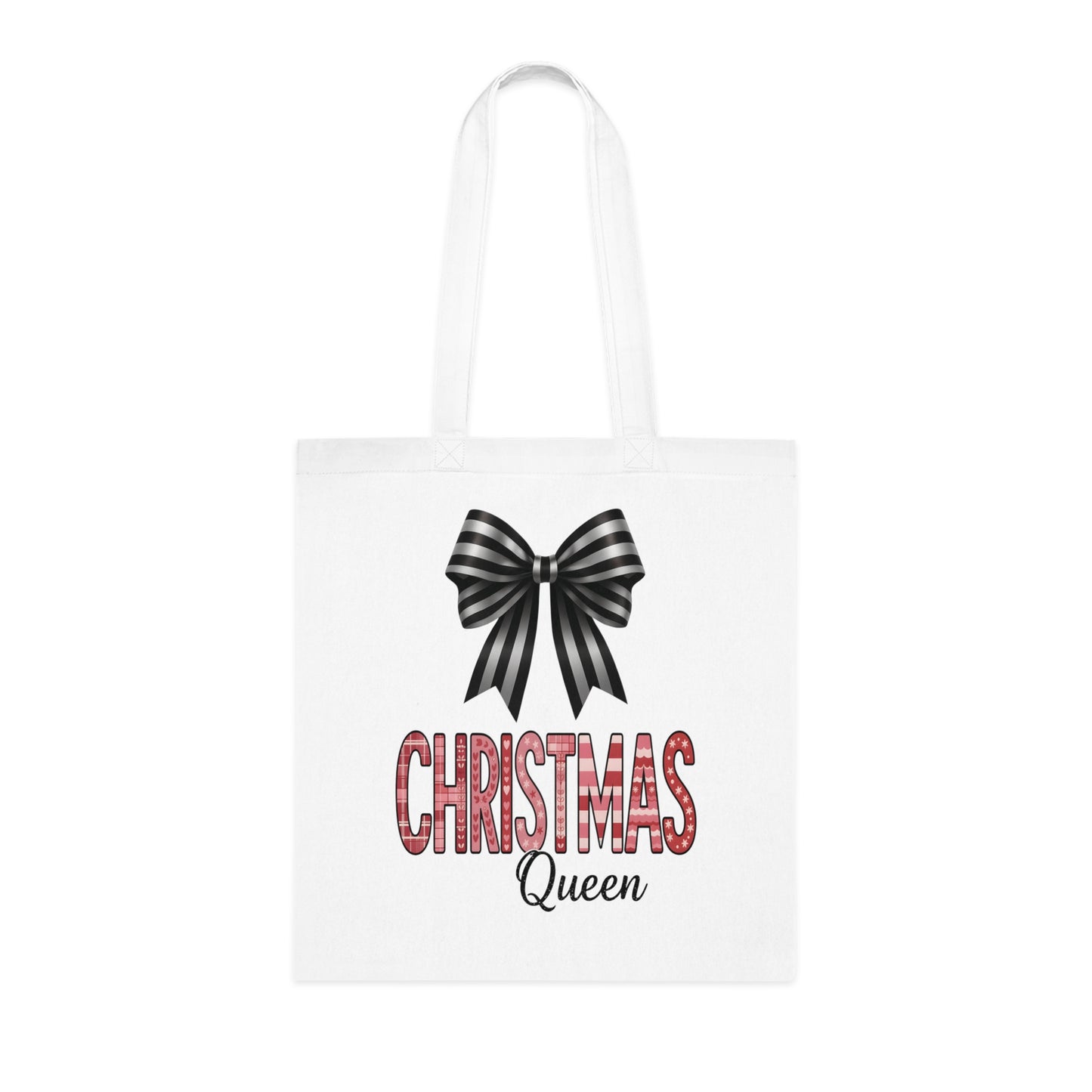 Christmas Queen Festive Reusable Tote Gift Bag, doubling as a unique gift bag and an elegant wine bag for your festive gatherings.