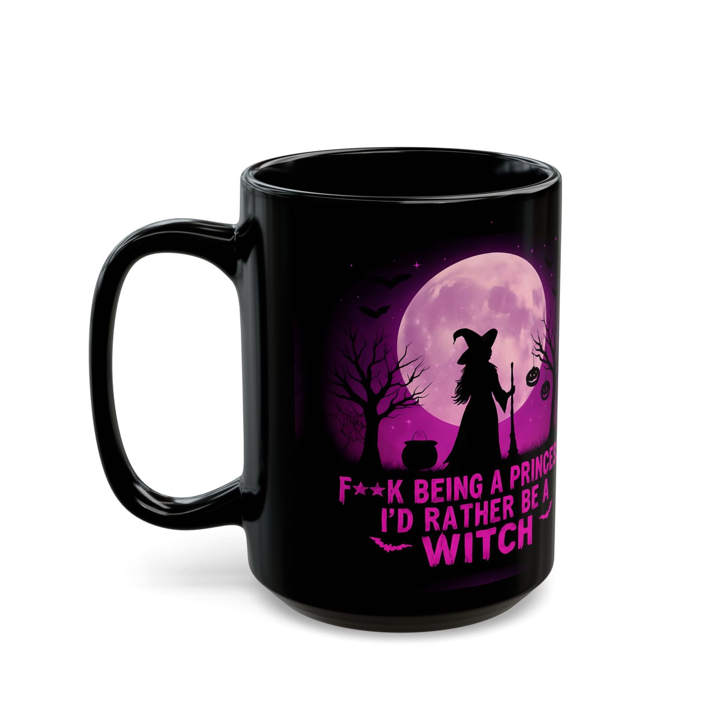 F**k Being A Princess I'd Rather Be A Witch Mug,casting a spell of inspiration over your day. Whether you're a fan of spooky mugs or simply adore cute Halloween mugs, this witch mug is a bewitching piece of witchy stuff.