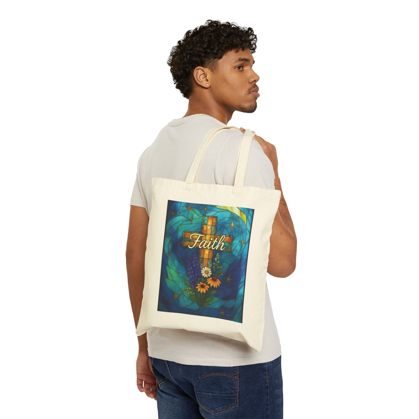 Christianity Faith Tote Bag, Christian Tote Bag, an ideal religious gift bag for those you cherish. Spacious and thoughtful, this church tote bag ensures your faith travels with you.