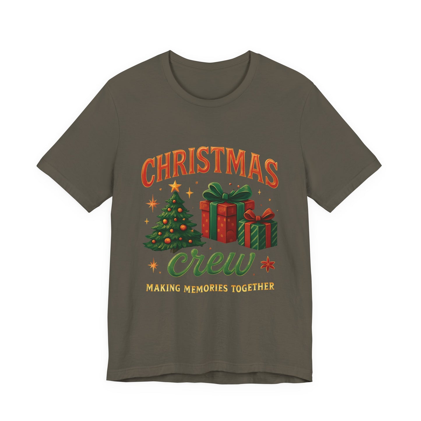 Festive Christmas Crew T-Shirt Bella Canvas, Perfect for the christmas queen in your life, it makes the cutest presents under the tree, or unites loved ones with matching xmas shirts.