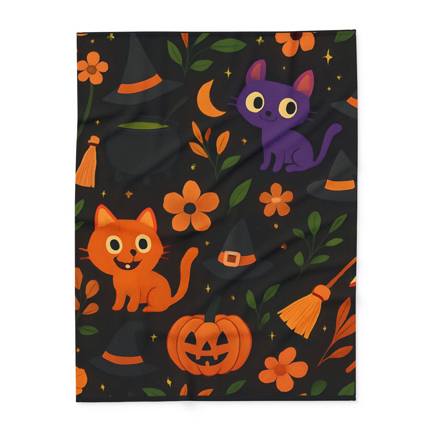 Halloween Blanket, The witchy blanket brings a touch of whimsy and warmth to any space, making it ideal as a spooky blanket or for witchy room decor.