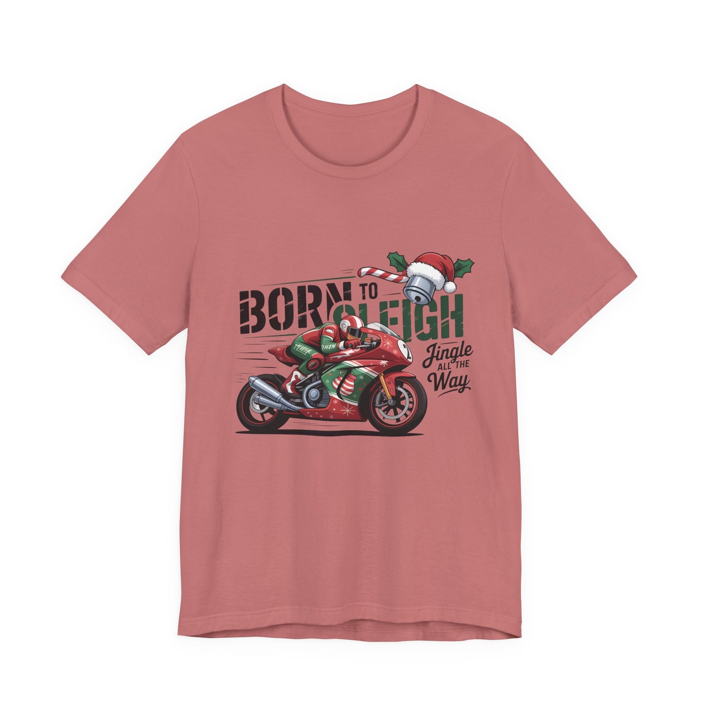 Jingle Bells Biker T-shirt, Motorcycle Shirt, this motorcycle shirt captures the spirit of the season and the open road. Perfect as a biker christmas gift.