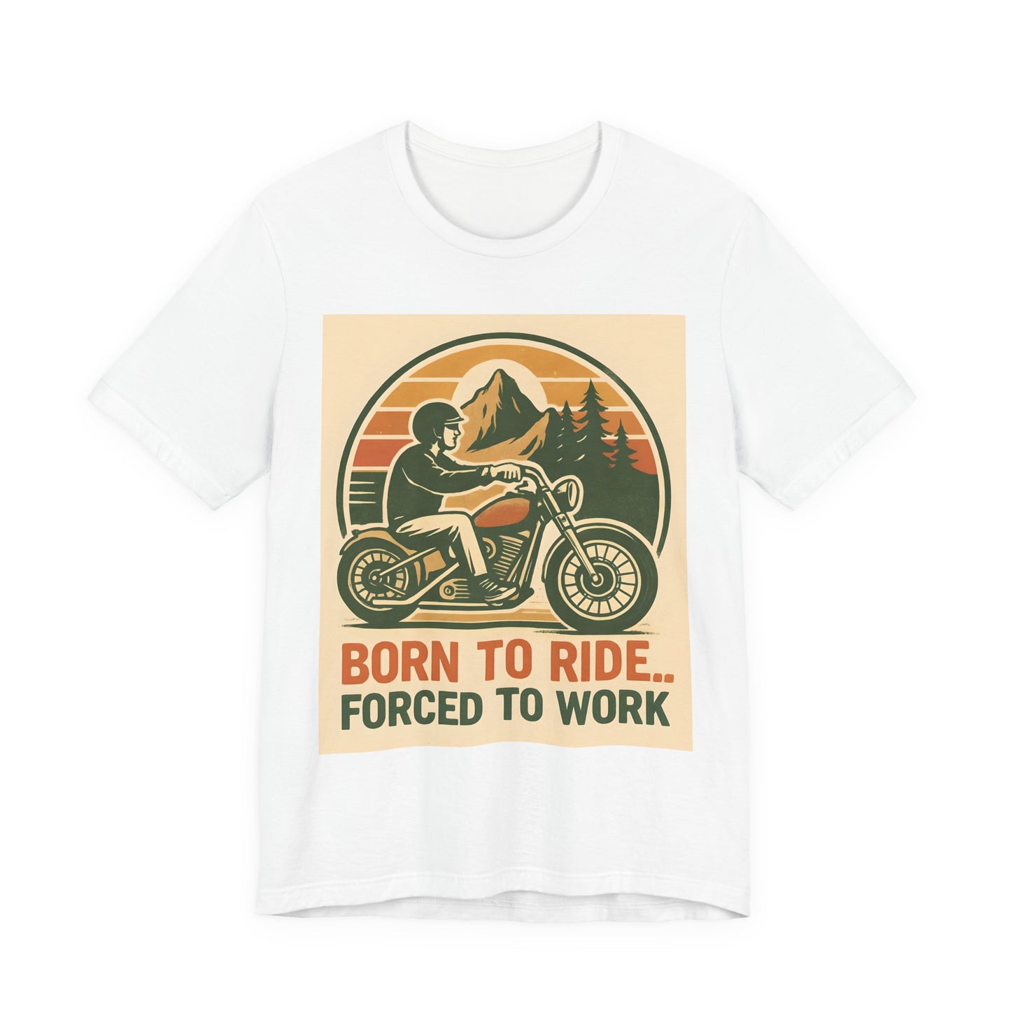 Born to Ride Forced to Work Motorcycle Shirt, This motorbike t shirt, a blend of style and comfort, is perfect for those who live and breathe the biker lifestyle.cycle apparel.