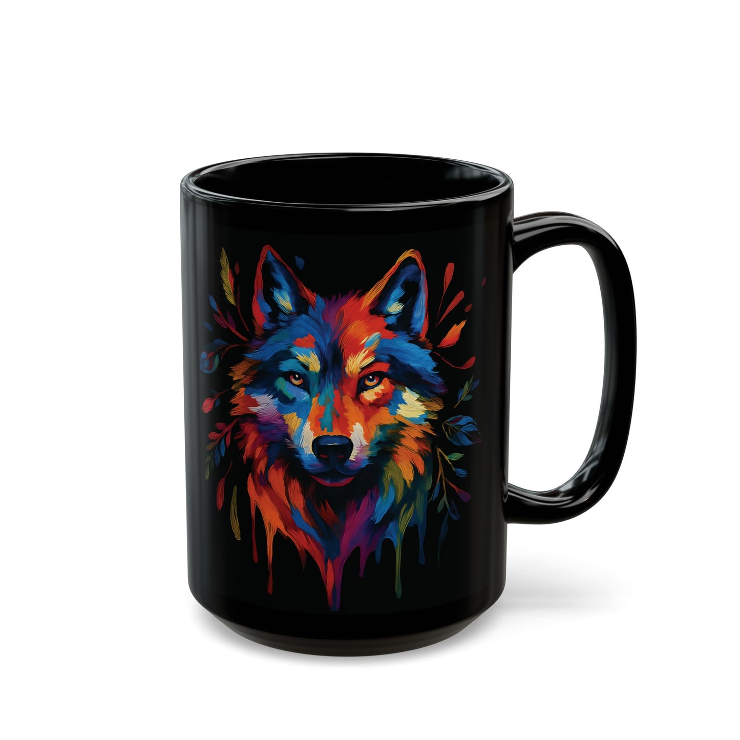 Wolf Coffee Mug | Colorful Watercolor Wolf Art Mug | Wolves Mug Gift |