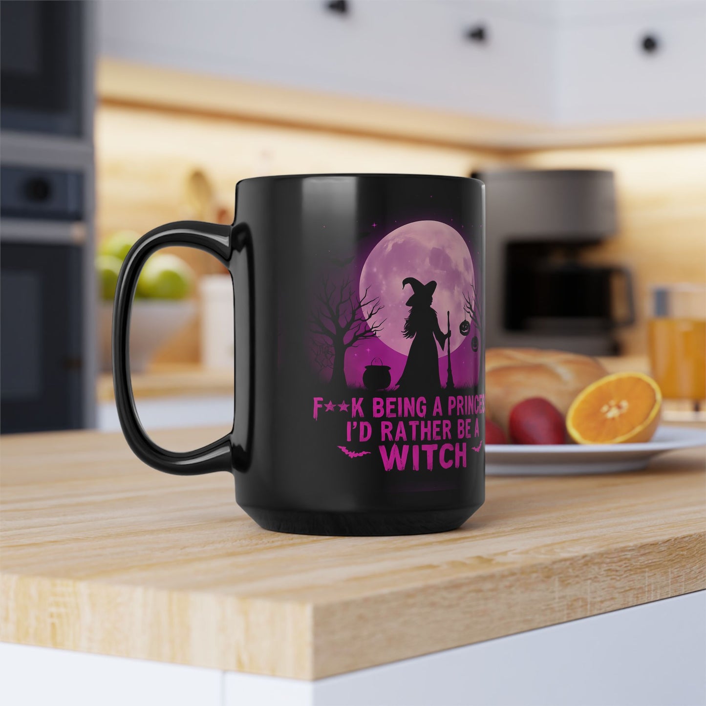 F**k Being A Princess I'd Rather Be A Witch Mug,casting a spell of inspiration over your day. Whether you're a fan of spooky mugs or simply adore cute Halloween mugs, this witch mug is a bewitching piece of witchy stuff.