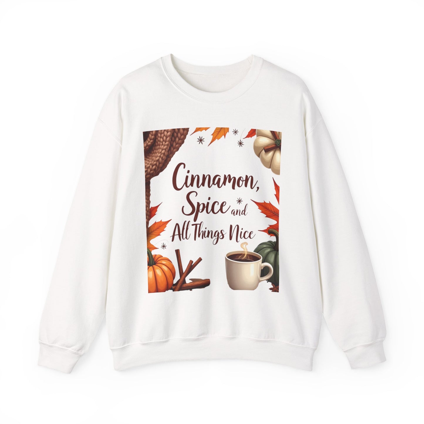 Cinnamon Spice and All Things Nice Sweatshirt, promises to keep you snug while adding a touch of seasonal charm to your wardrobe. Whether you’re sipping on a pumpkin latte or taking a leisurely stroll through fallen leaves,