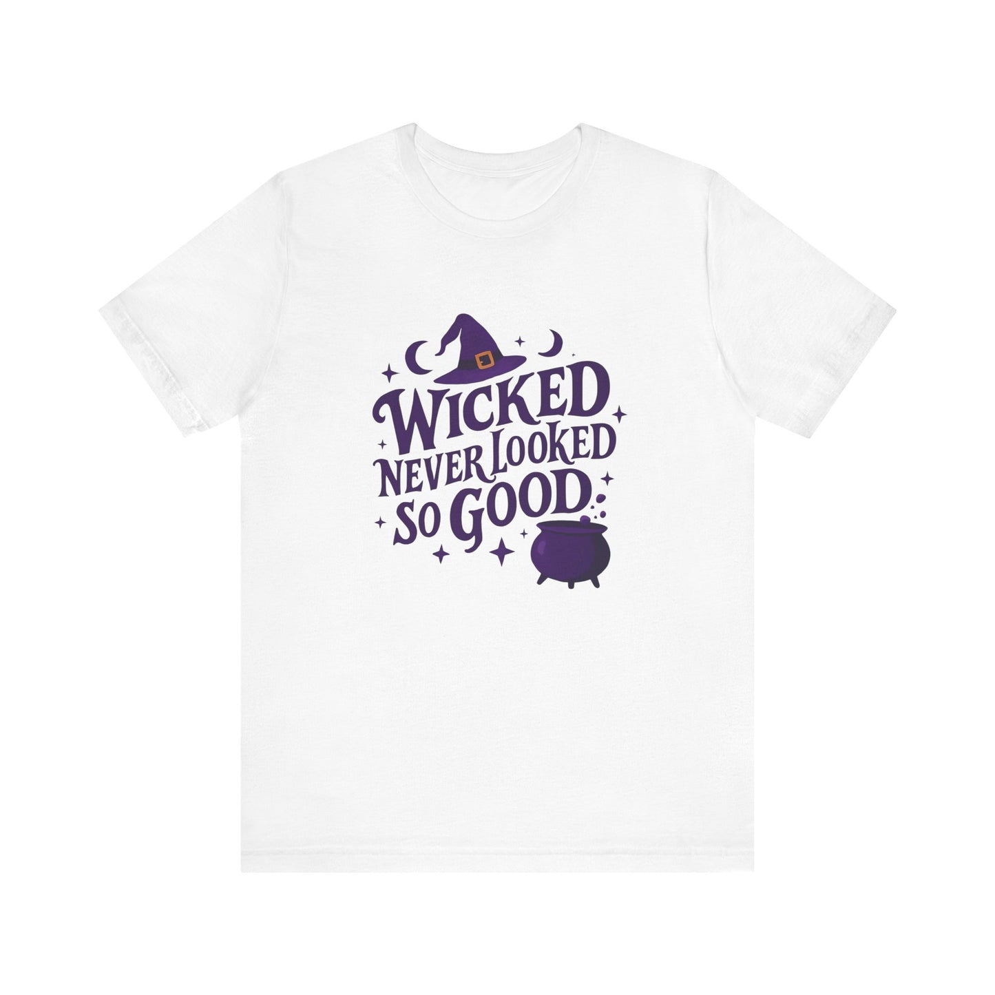Wicked Never Looked So Good T-Shirt, a spellbinding addition to any witchy wardrobe, embodying the mischievous charm of witchcraft.