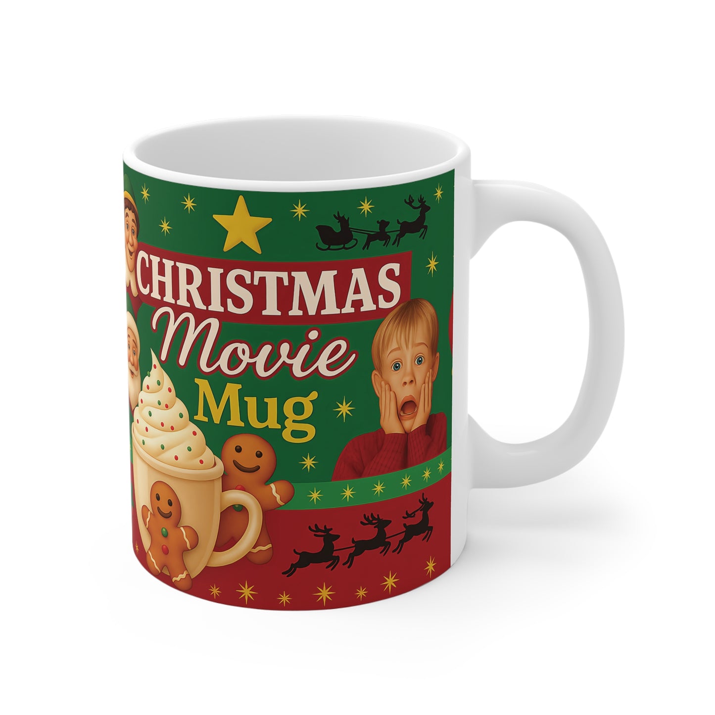 Christmas Movie Mug,Celebrate the joyful season with a mug that radiates warmth, cheer, and holiday magic.