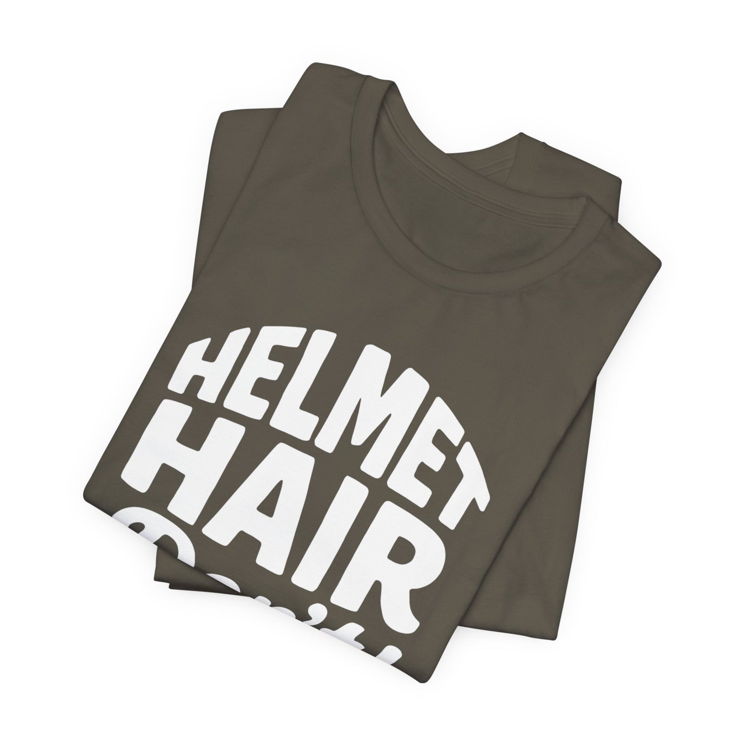 Helmet Hair Don't Care T-shirt, this motorcycle tee captures the carefree spirit of true bike lovers.