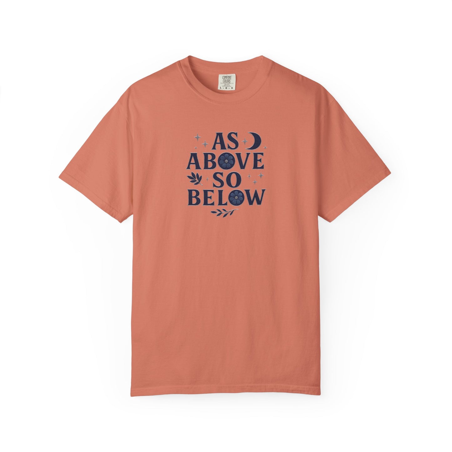 As Above So Below T-shirt, a harmonious blend of mystical charm and celestial vibes. Crafted for those who appreciate pagan clothing and witchy aesthetics.