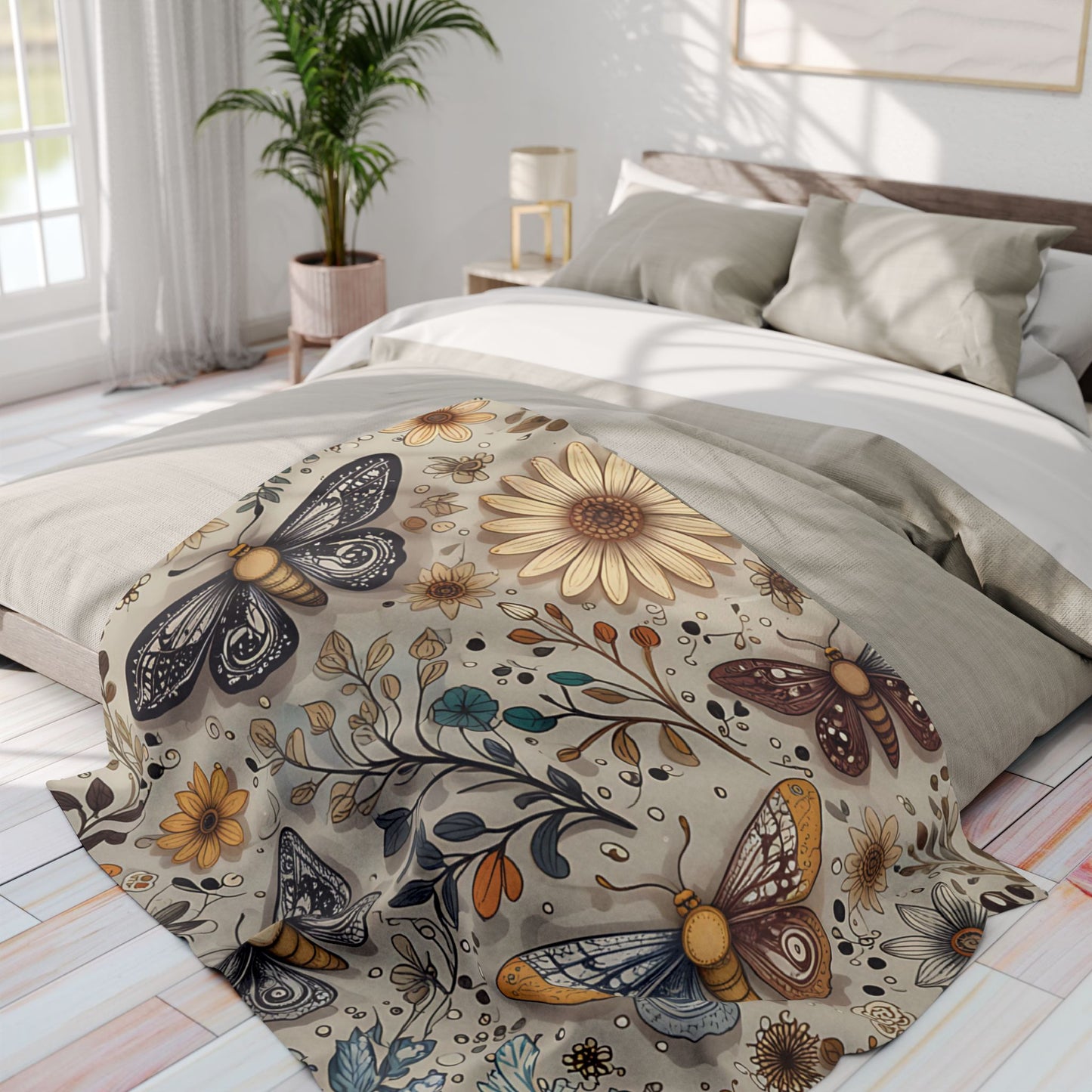 Autumn Moth Blanket, this autumn blanket invites warmth and charm into any space, making every moment feel delightfully autumn cozy.