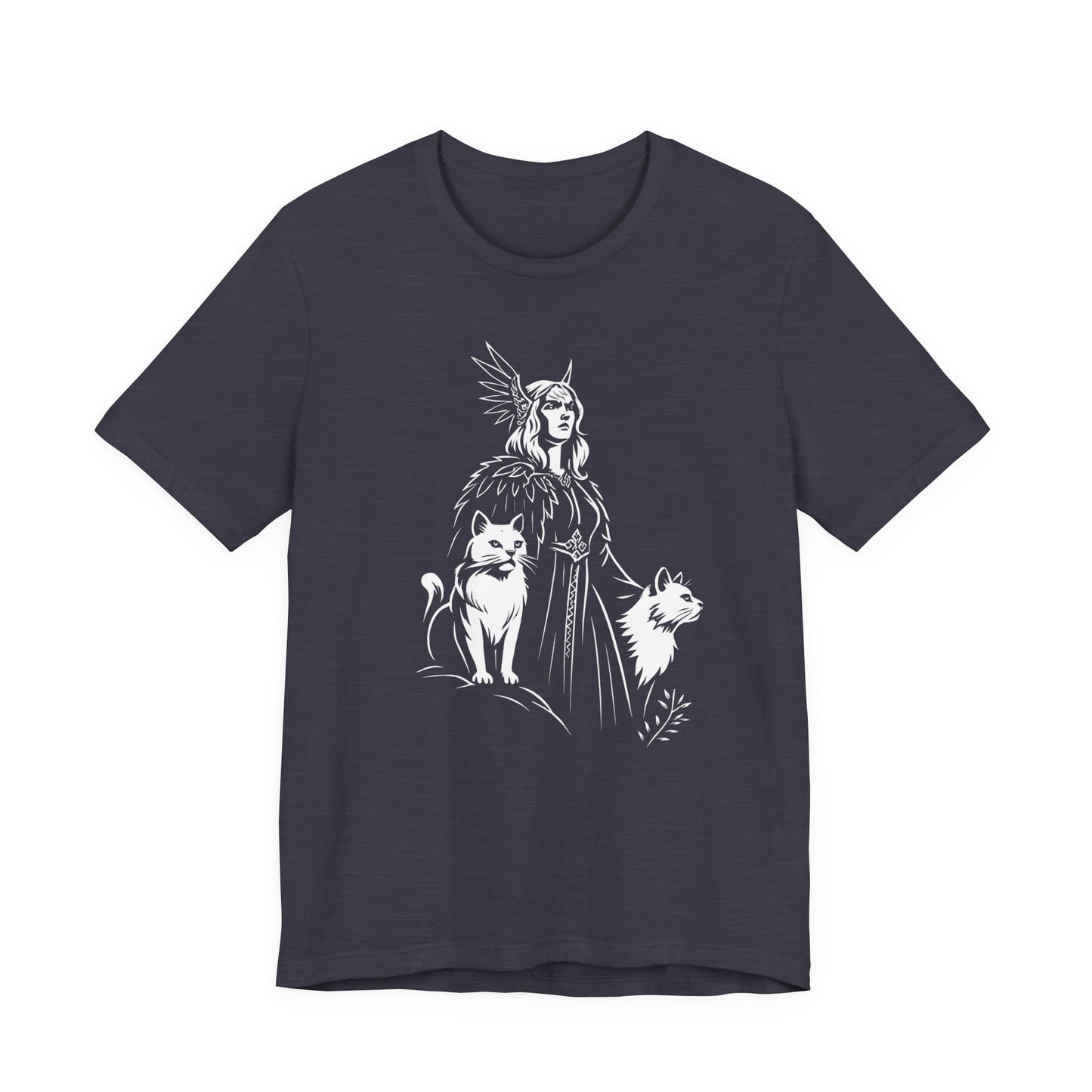 Freyja Viking Goddess T-Shirt, This captivating viking tee encapsulates the essence of Freya—the viking goddess renowned for her formidable power and grace.