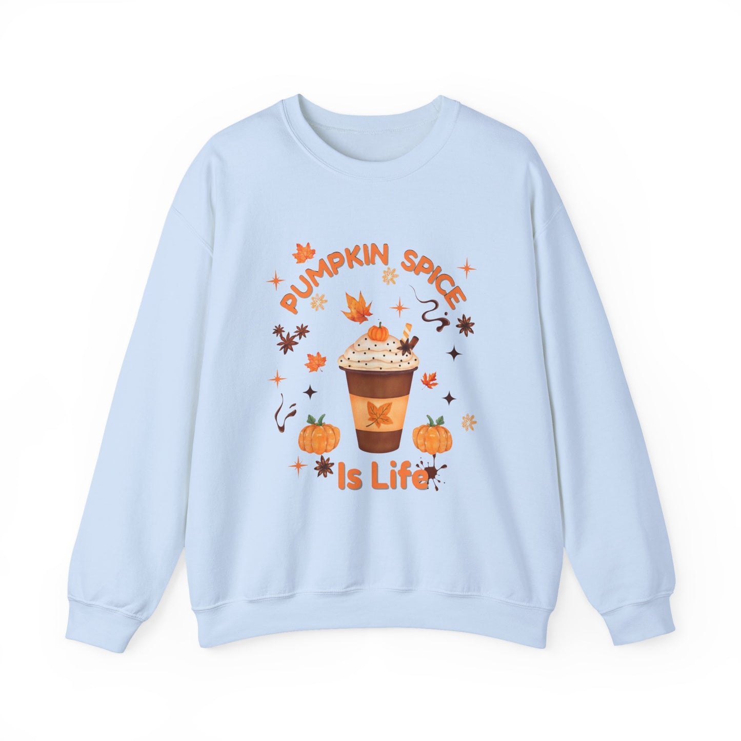 Pumpkin Spice is Life Sweatshirt, This autumn jumper is designed to wrap you in the warmth and comfort that the pumpkin spice season brings.