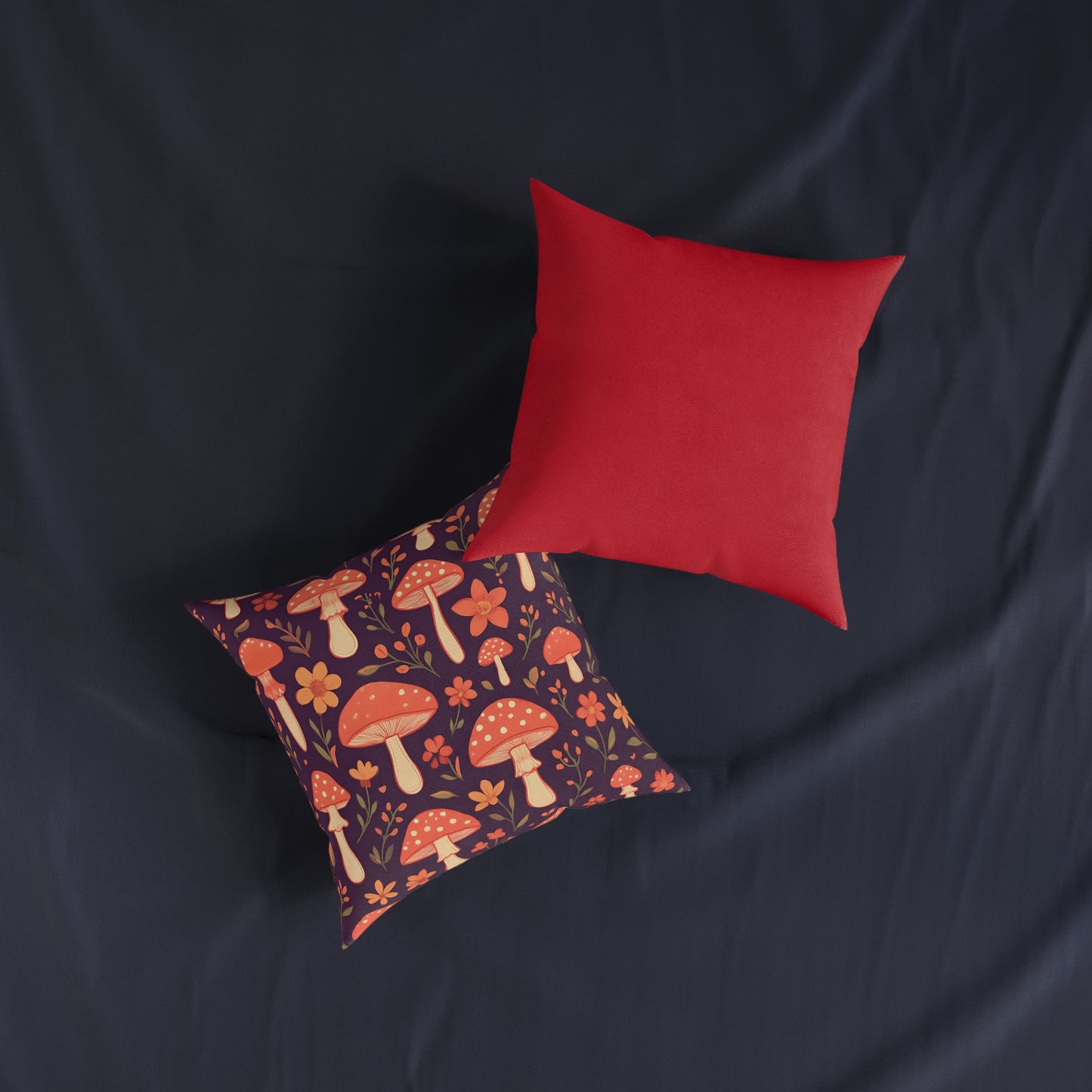 Mushroom Pillow, Perfect as a throw pillow cushion, it transforms any space with its soft plum hue and charming shroom motif, inviting warmth and comfort into your home.