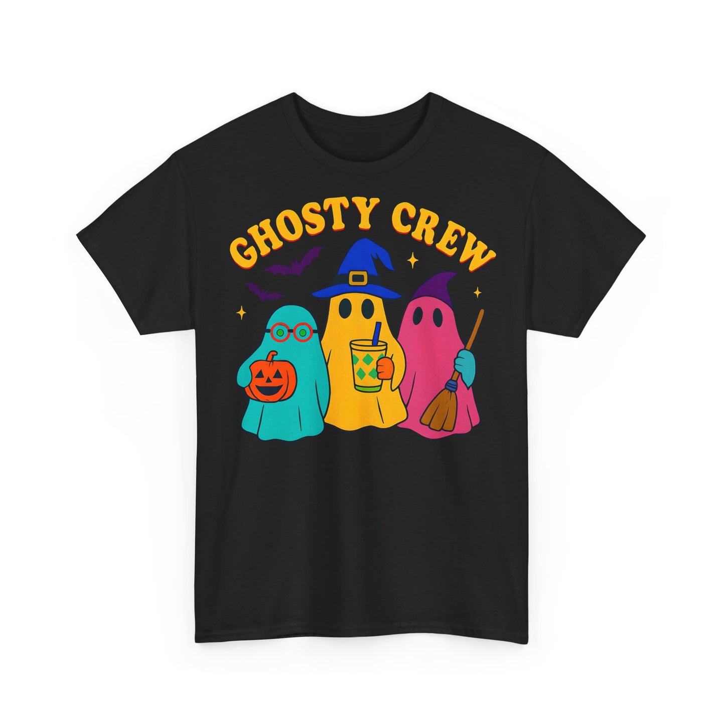Ghostly Crew Tee, This tee is ideal for individuals who love to share in the holiday spirit, making it a wonderful gift for friends, family, or even yourself.
