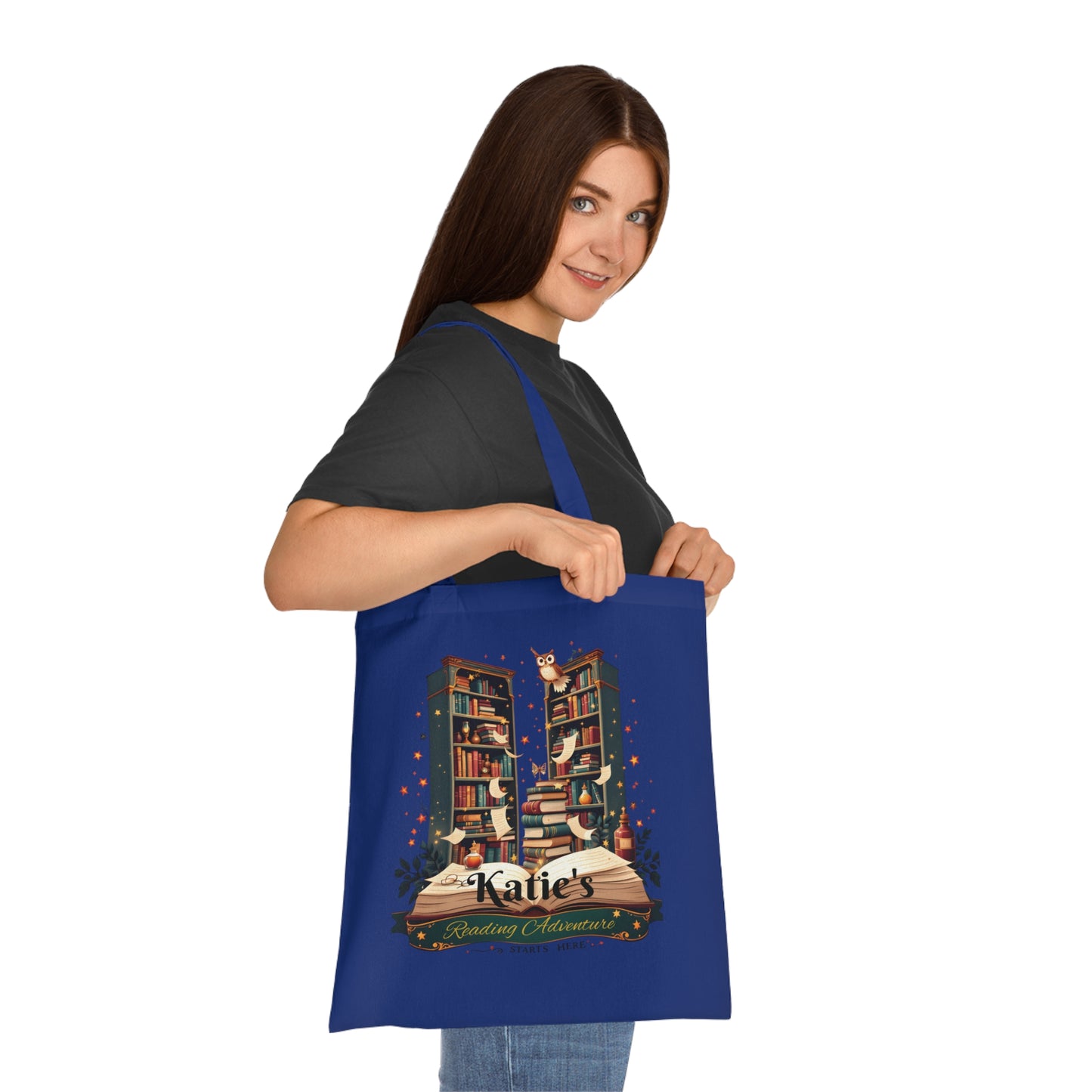 Personalised Book Lover Reusable Cotton Tote Bag, Bookish Tote, Librarian Tote Bag, Bibliophile Gift, Custom Book Bag,