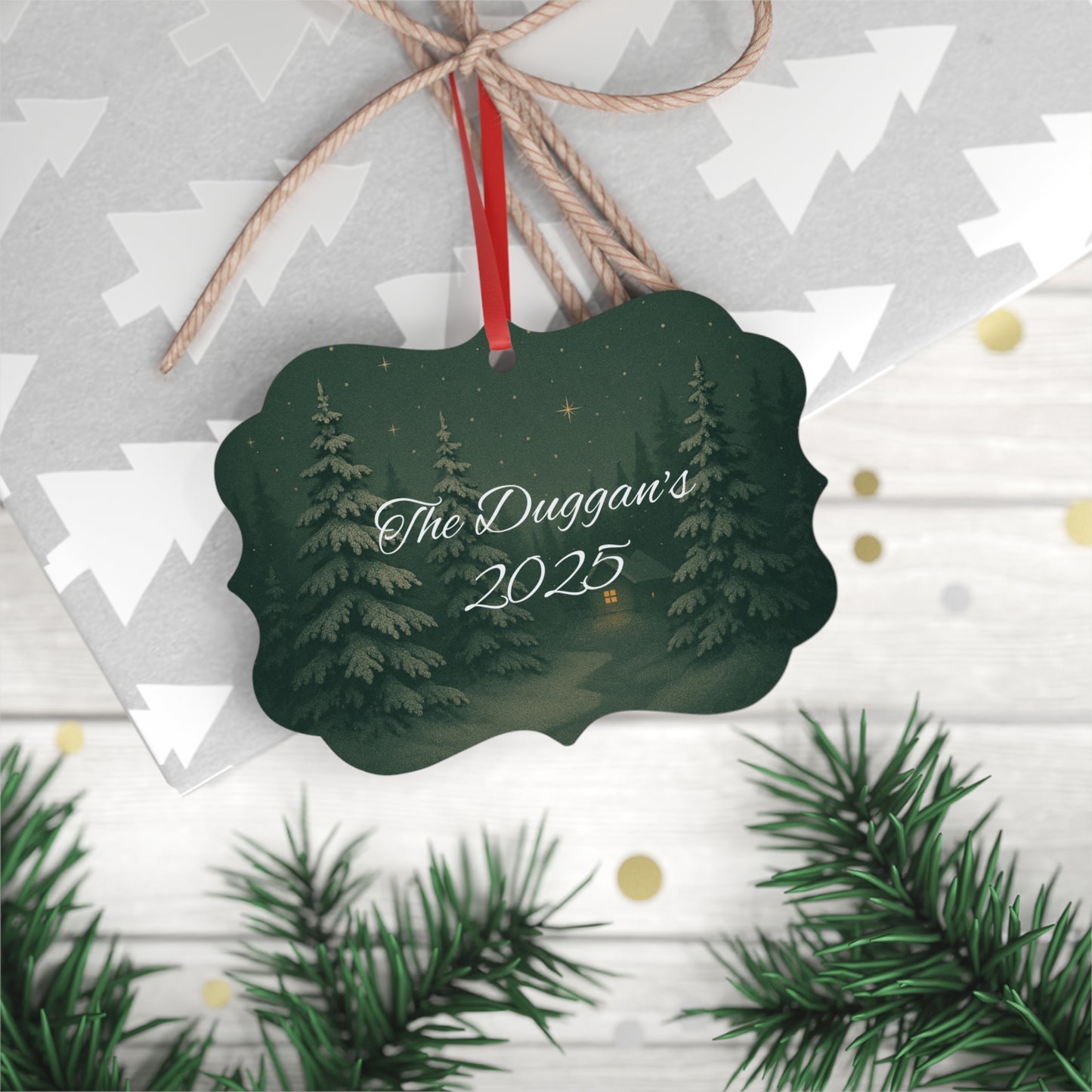 Personalised Metal Family Christmas Ornament, Each custom name ornament is thoughtfully crafted to capture the essence of your unique xmas gift for Christmas 2025.