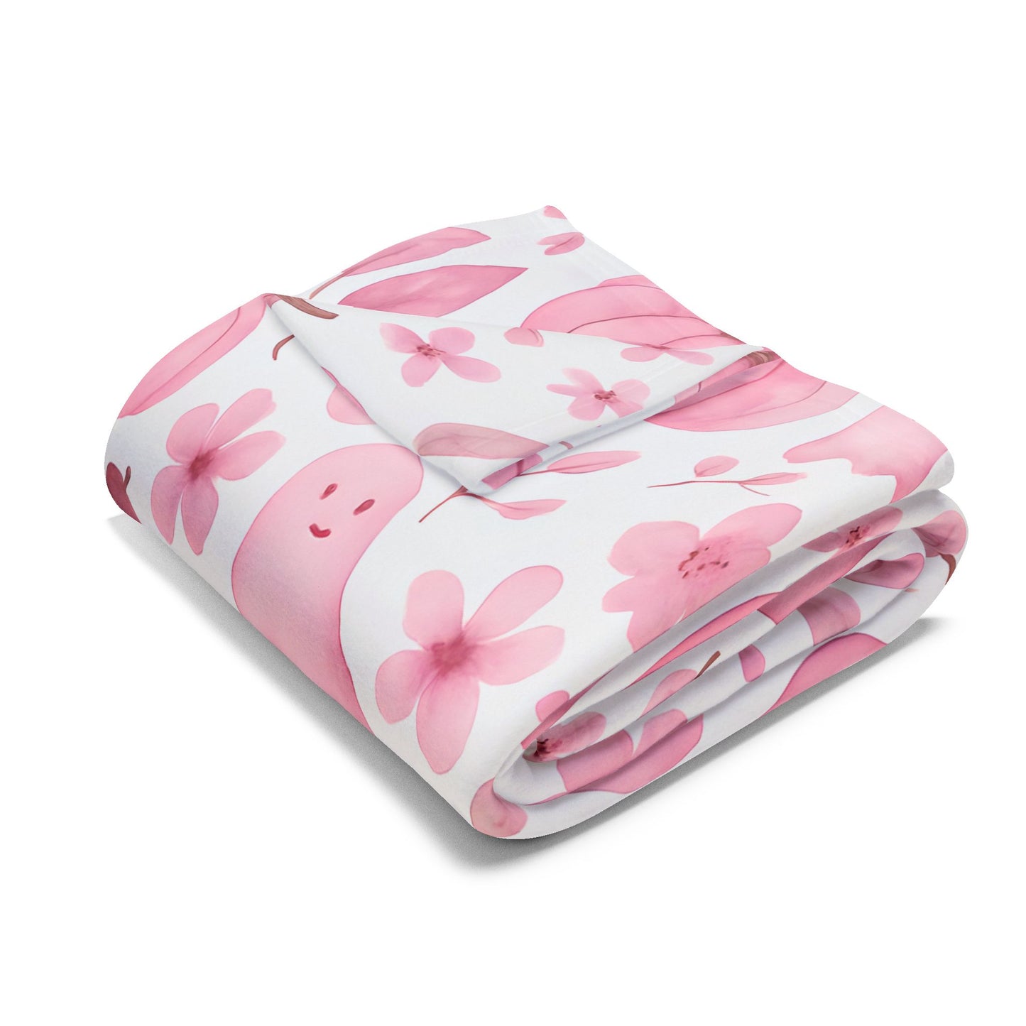 Pink Halloween Ghost Fleece Throw Blanket, this ghost blanket effortlessly transforms any space into a magical haven where autumn chills are met with warmth.