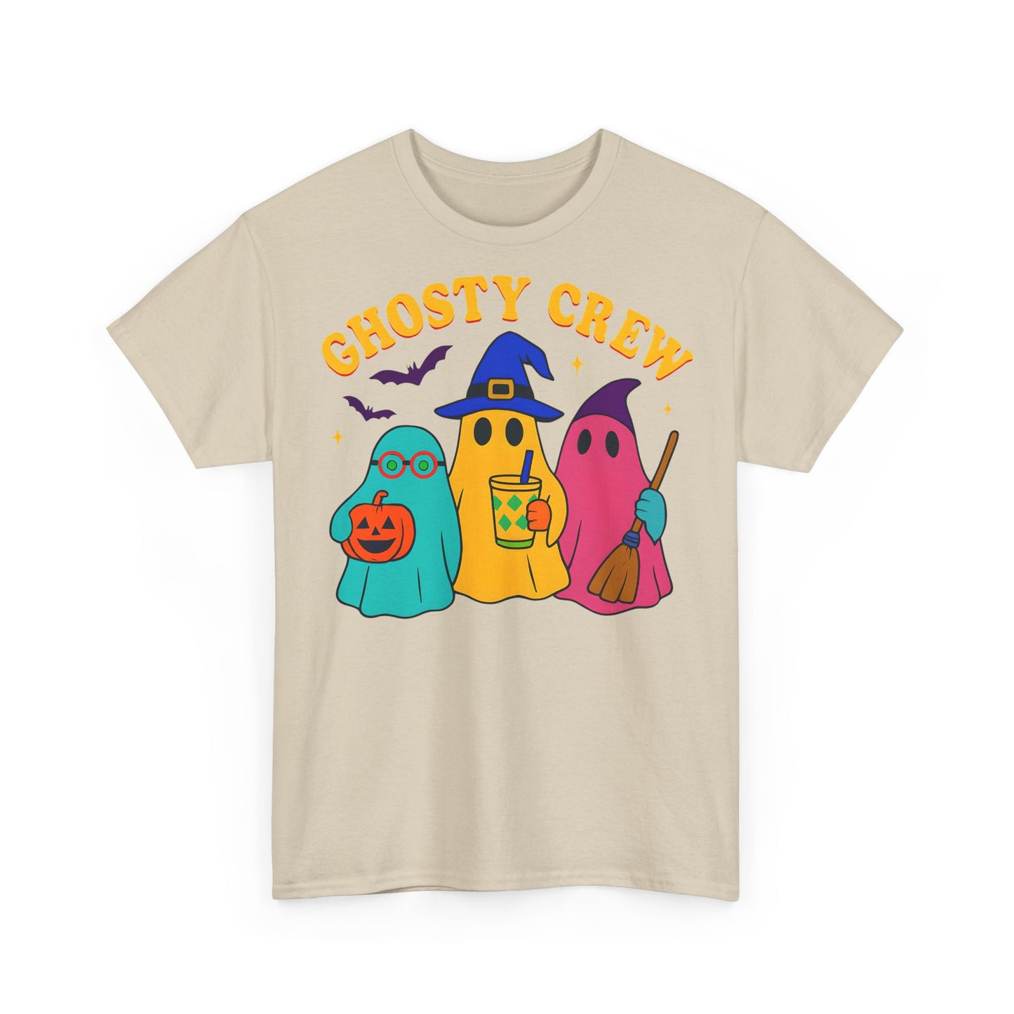 Ghostly Crew Tee, This tee is ideal for individuals who love to share in the holiday spirit, making it a wonderful gift for friends, family, or even yourself.