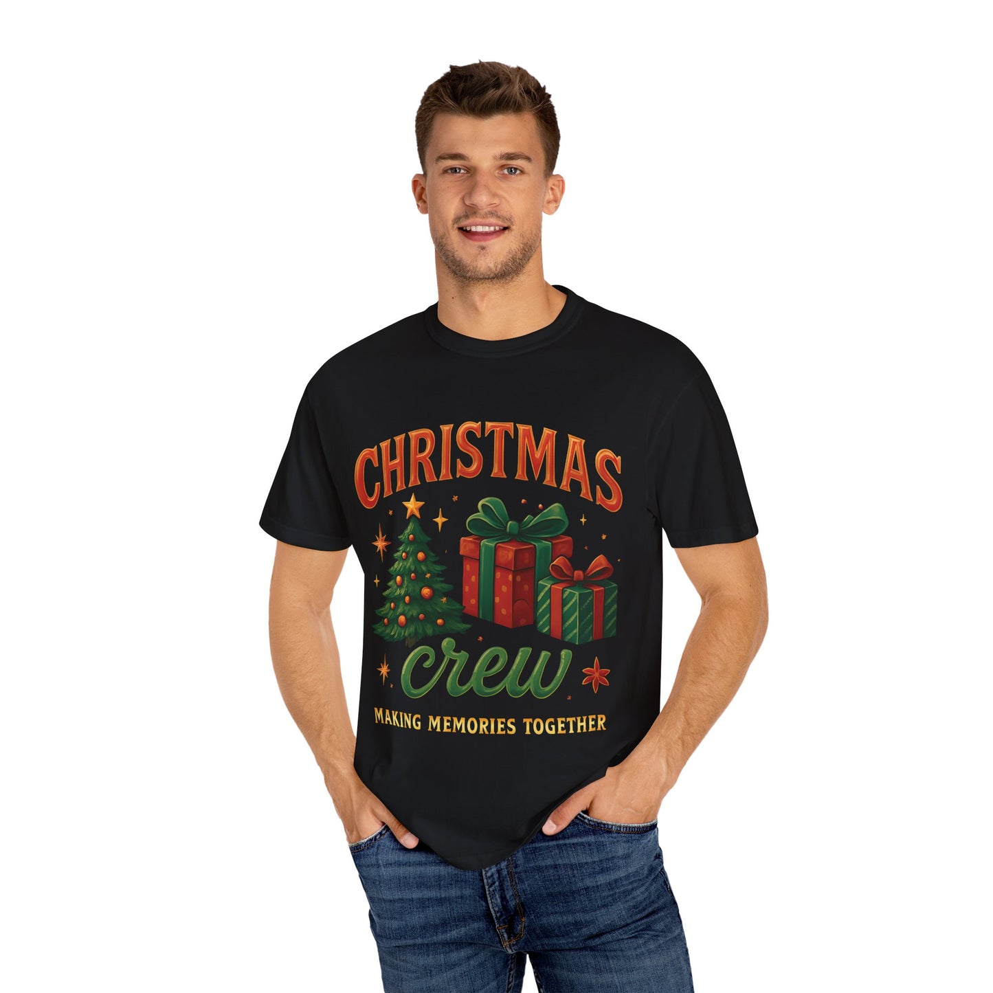 Comfort Colors Christmas Crew T-shirt, Step into the magic of Christmas 2025 with the Comfort Colours Christmas Crew Tee.