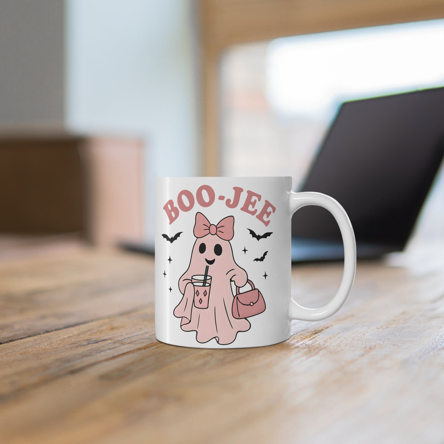 Boo jee Pink Ghosty Mug, This cute ghost mug, with its charming pink hue and playful ghostie design, transforms every sip into a magical moment.