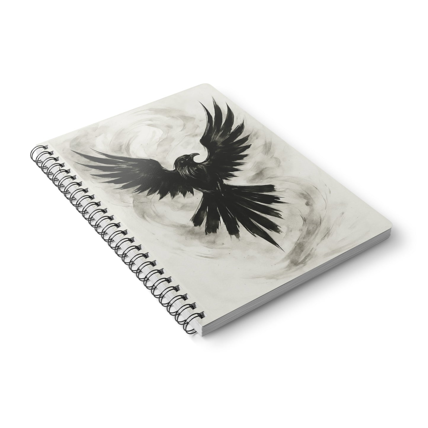 Raven Art Spiral Book, Goth Journal, Witchy Notebook, Discover the captivating allure of our Raven Art spiral notebook, where each page unfolds a world of mystery and enchantment
