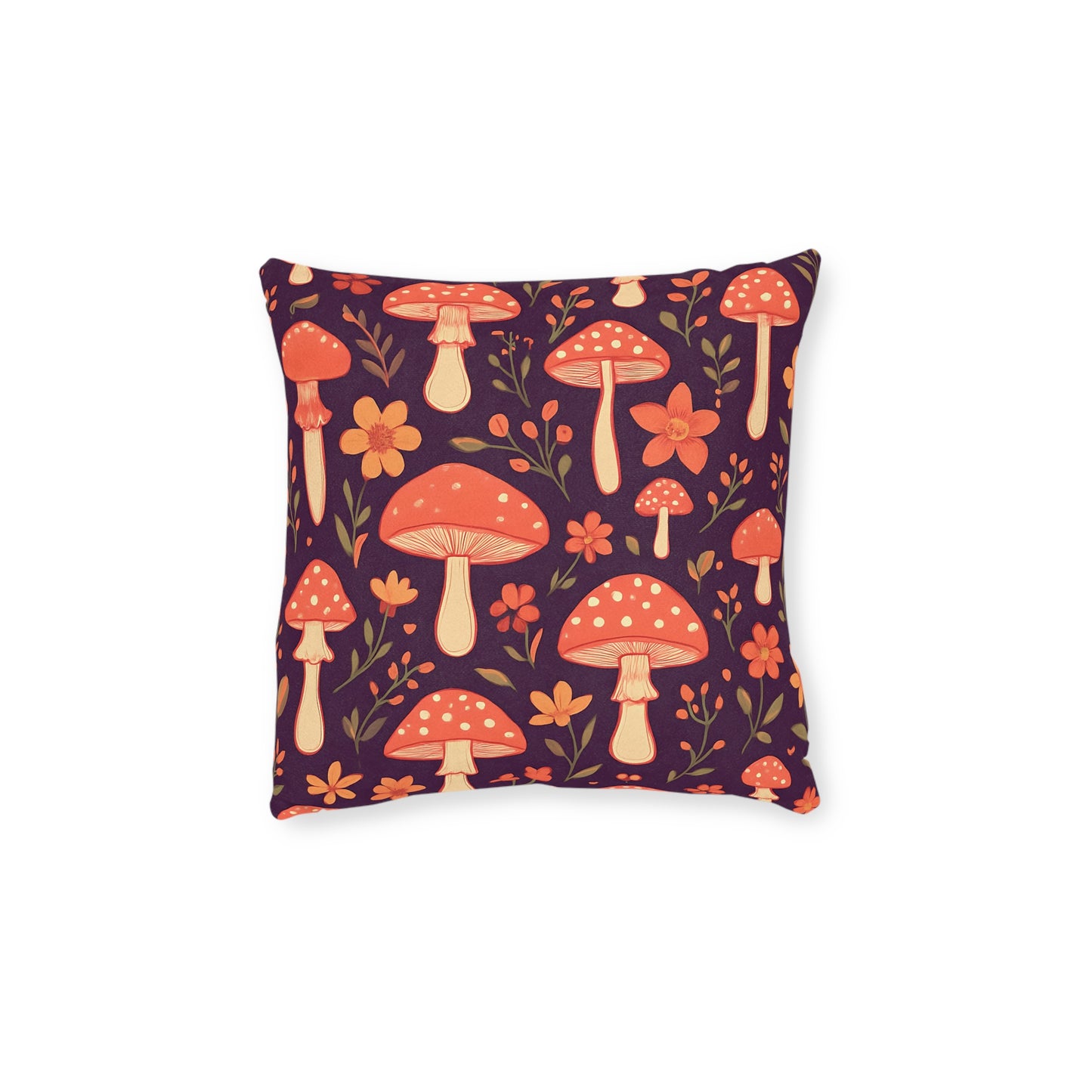 Mushroom Pillow, Perfect as a throw pillow cushion, it transforms any space with its soft plum hue and charming shroom motif, inviting warmth and comfort into your home.
