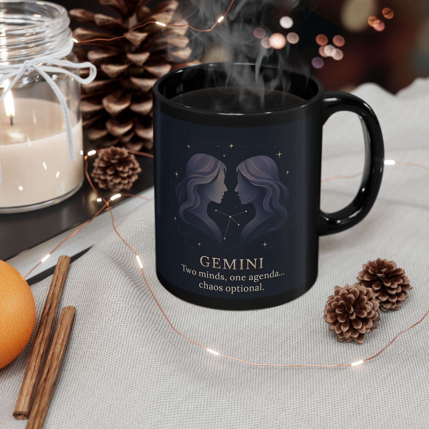 Gemini Astrology Mug, it's the ideal Gemini birthday gift, melding the allure of their horoscope with the practical elegance of a Gemini coffee cup.