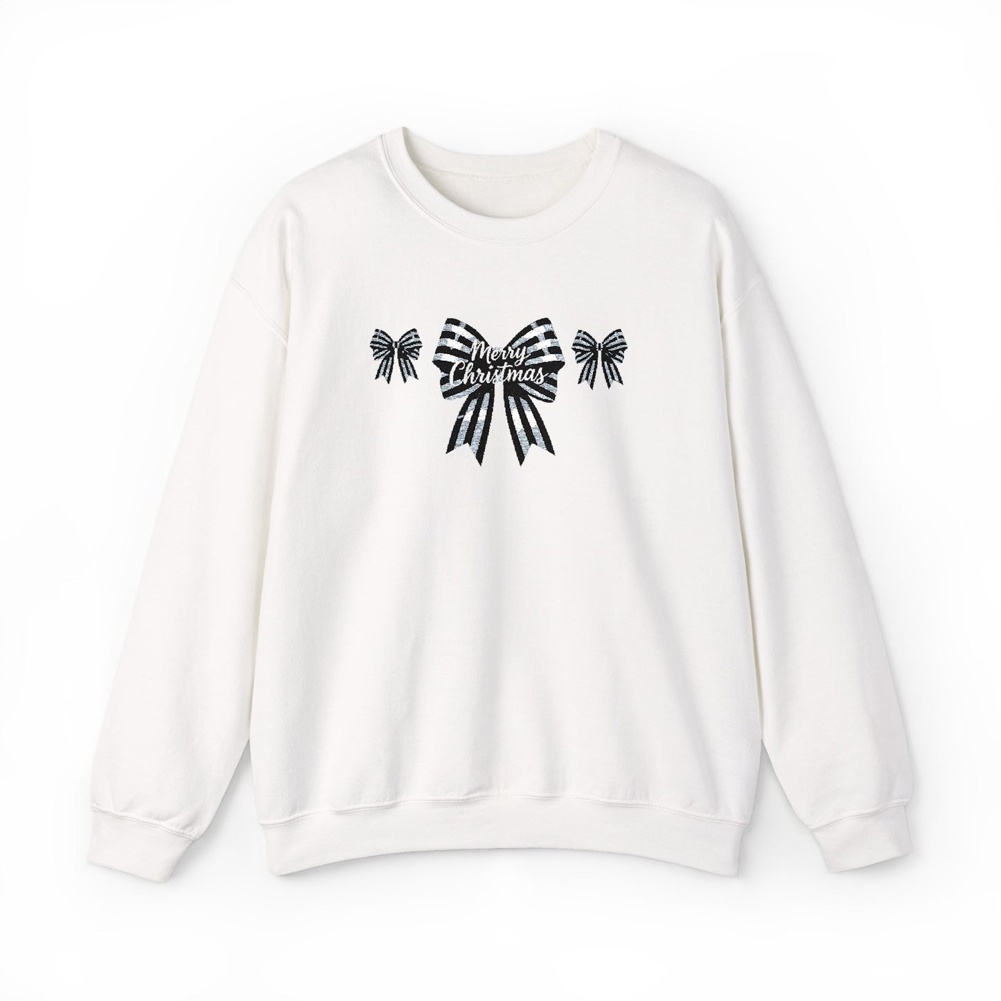 Festive Merry Christmas Bow Embroidered Jumper,the perfect xmas gift for mum, this festive sweater is sure to bring warmth and delight.