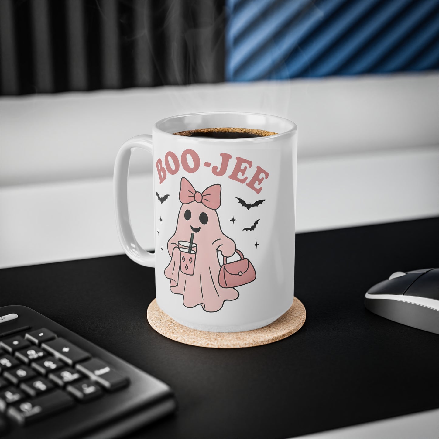 Boo jee Pink Ghosty Mug, This cute ghost mug, with its charming pink hue and playful ghostie design, transforms every sip into a magical moment.