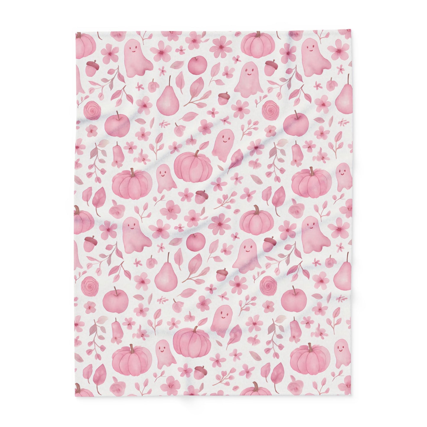 Pink Halloween Ghost Fleece Throw Blanket, this ghost blanket effortlessly transforms any space into a magical haven where autumn chills are met with warmth.