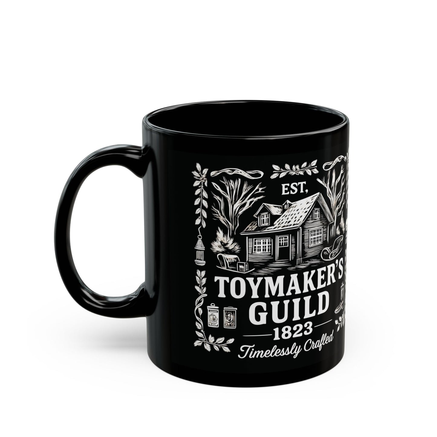 Vintage Toymakers Guild Christmas Mug • Retro Holiday Coffee Cup • Vintage Christmas Ceramic Gift • Retro Santa Mug Collectible