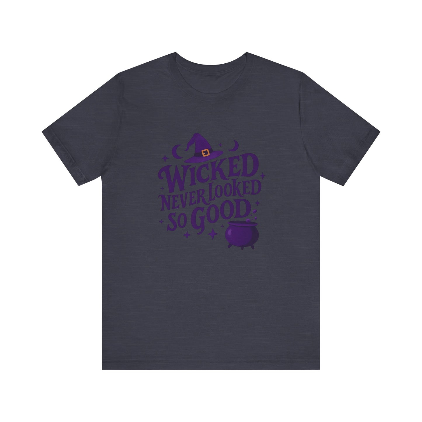 Wicked Never Looked So Good T-Shirt, a spellbinding addition to any witchy wardrobe, embodying the mischievous charm of witchcraft.