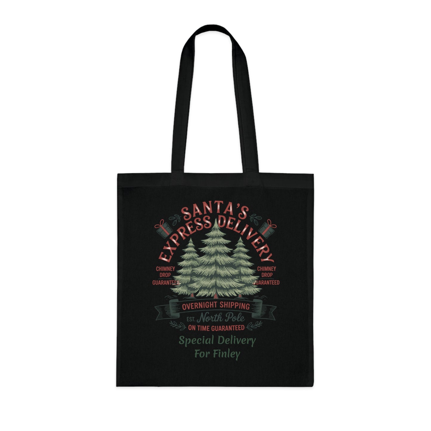 Personalised Santa's Express Delivery Cotton Tote Bag, Custom gift Bag.