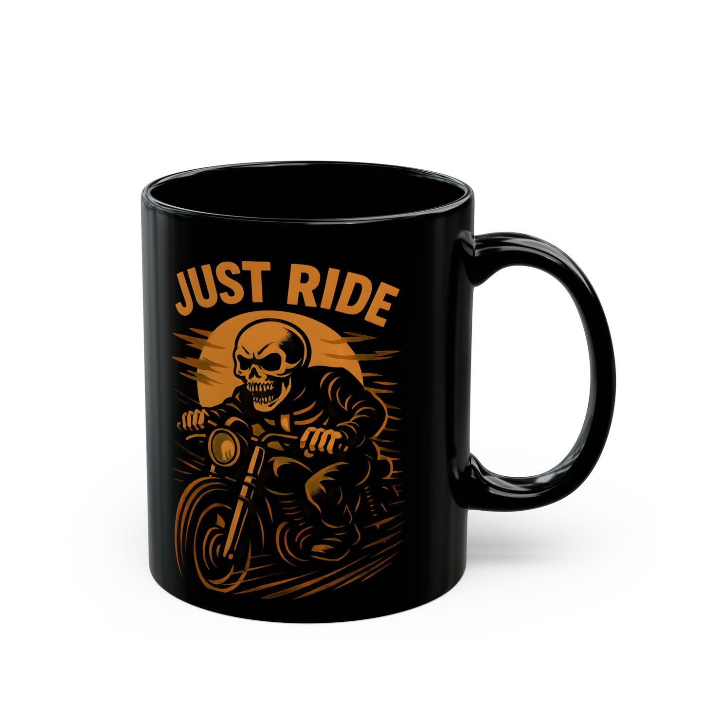 Skull Mug for Bike Lovers, This skull coffee mug is not just for holding your brew; it's a bold statement for every bike lover who cherishes the open road.ug