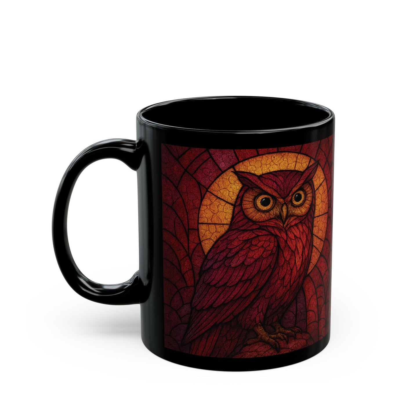 Owl Art Stained Glass Effect Owl Mug, Whether you're sipping your morning brew or adding a touch of whimsy to your collection, this owl mug is a charming tribute to nature's elegance.
