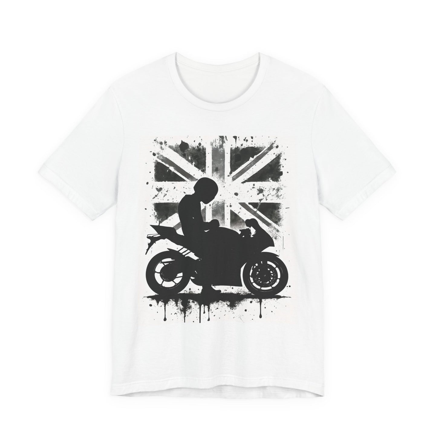 Union Jack Biker T-Shirt, This union jack shirt fuses passion for the open road with a touch of British flair, making it the perfect england shirt for any motorcycle rider.